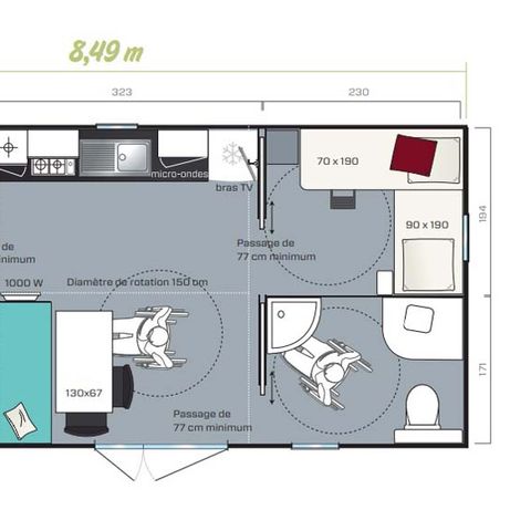 Cliquez pour découvrir toutes les photos de l'HÉBERGEMENT ! mobilhome - Le Moulin De La Salle photo 5
