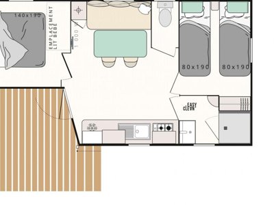 Cliquez pour découvrir toutes les photos de l'HÉBERGEMENT ! mobil-home - L'Océan photo 4