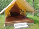 tente en toile et bois - camping Des Lancières photo 2