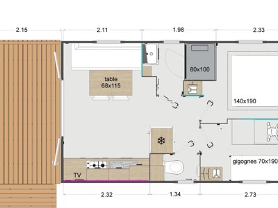 Cliquez pour découvrir toutes les photos de l'HÉBERGEMENT ! mobil-home - Bellevue photo 2