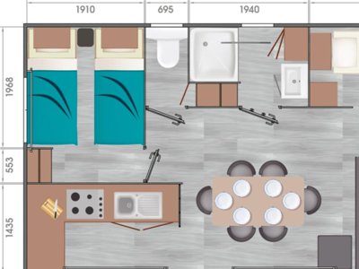 Cliquez pour découvrir toutes les photos de l'HÉBERGEMENT ! mobil-home - Flower Les Aubepines photo 14