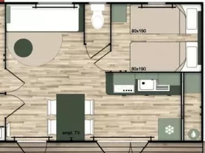 Cliquez pour découvrir toutes les photos de l'HÉBERGEMENT ! mobil-home - Du Château De L'Hom photo 6