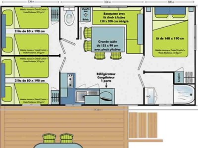 Cliquez pour découvrir toutes les photos de l'HÉBERGEMENT ! mobil-home - Tour Opérateur Sur Camping Holiday Green photo 6