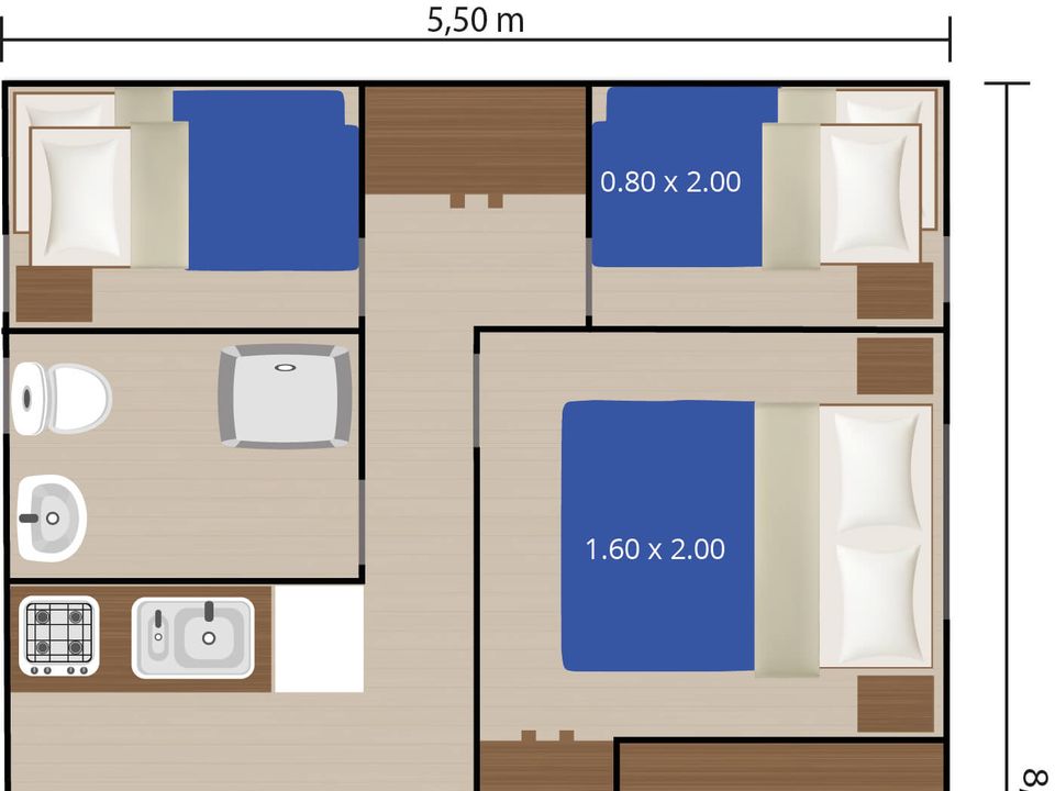 Cliquez pour découvrir toutes les photos de l'HÉBERGEMENT ! tente toile et bois - établissement Aminess Maravea photo 4