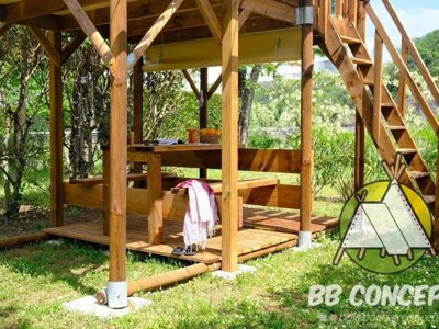 tente en toile et bois - D'auberoche photo 1